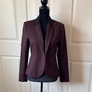 H&M Dark Burgundy Blazer with Black Accents